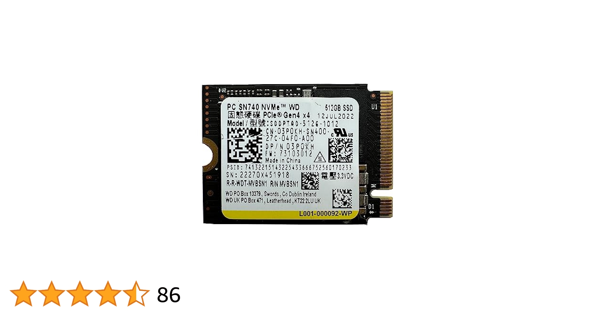 ス*ル様 【新品】WD PC SN740 NVMe SSD M.2 2230 2 WD PC SN740 512GB M.2 2230 SSD NVMe PCIe 4x4 For Microsoft